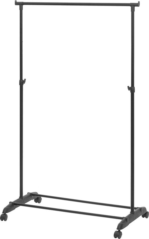 5Five Kleiderständer mit einer Stange – Kunststoff/Metall – schwarz – 80 x 42 x 160 cm