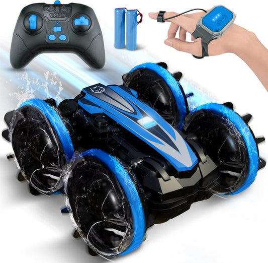 NAPI Controlled Car All-Terrain - RC Car mit 2 Batterien - Wasserdicht - Spielzeugautos Jungen - Outdoor-Spielzeug - Rennwagen/Boot Land & Wasser - 1,5h Spaß - Radiographisch - Aqua-Land Racer