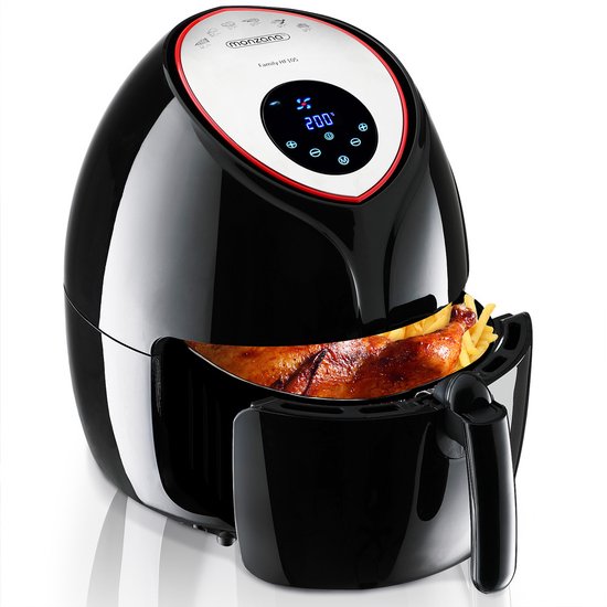 Monzana Heißluftfritteuse – 6,5 l XXL, LED & Timer, 1850 W – Schwarz