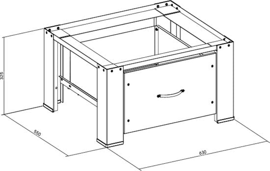 Waschmaschinenaufsatz mit Ablageschublade - 250 kg belastbar - universal