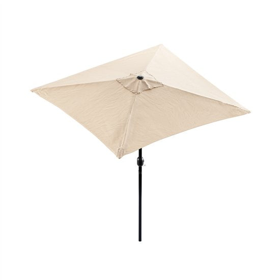Tristar Stabsonnenschirm – quadratisch – 200 x 200 cm – Balkon & Garten – neigbar – inkl. Schutzhülle – PA-7902 – Beige