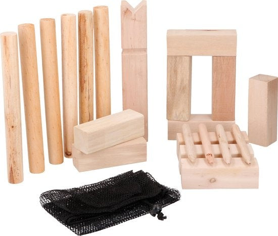 Eddy Toys Kubb Spiel - Kubb - Wikingerschach - Holz - mit Aufbewahrungstasche - klein
