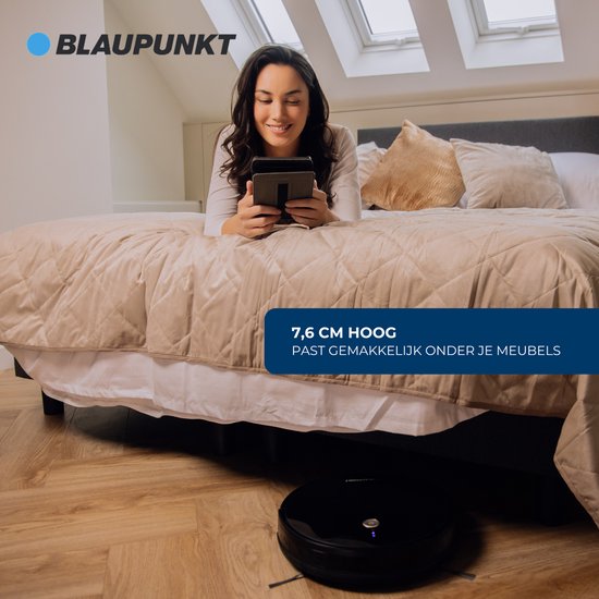 Blaupunkt - Bluebot XBOOST BPK-VCBB1XB - Staubsaugerroboter mit Wischfunktion - Ladestation - Turbo-Saugfunktion