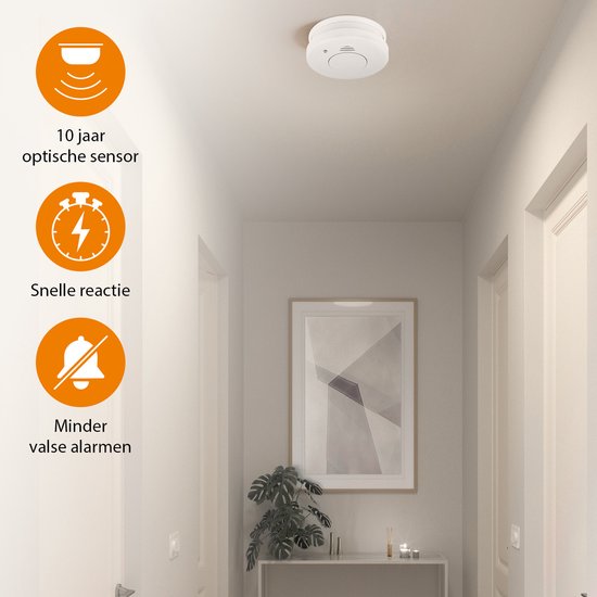 Smartwares FSM-11514 – Rauchmelder, 4 Stück, 85 dB – 5 Jahre Batterielebensdauer, 10 Jahre Sensorlebensdauer – TÜV-zertifiziert – Brandmelder