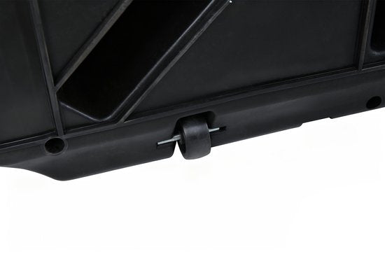 AXI Sonnenschirmständer, befüllbar – Schwarz – 82 x 82 x 19 cm – Mit 2 Rädern – Mit Tragegriff – Für Schwebeschirme bis zu 3 x 3 m oder mit einem Durchmesser von 3 m – HDPE-Kunststoff – Befüllbar mit 115 Litern Wasser
