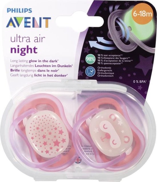 Philips Avent – Ultra Air Night – 6/18 Monate – 2 Stück – Blau – SCF376/20