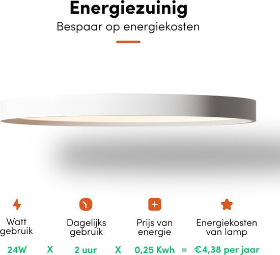 Nolt Deckenleuchte Dimmbar - Badezimmerbeleuchtung - 24W - ⌀ 30cm - Weiß