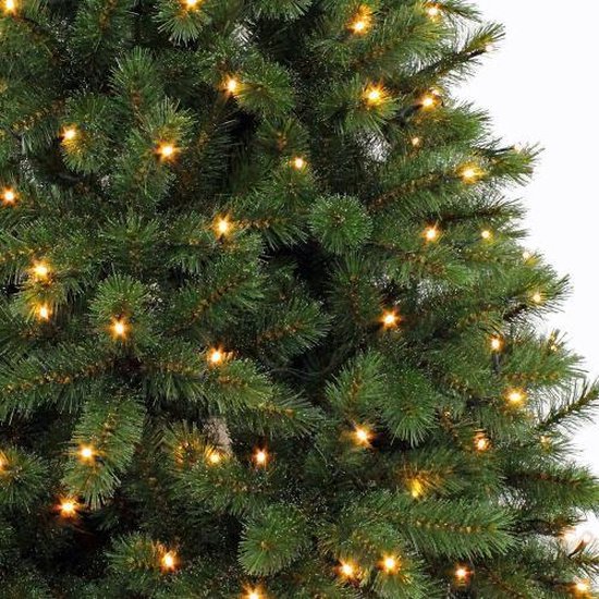 Triumph Tree Bristlecone Künstlicher Weihnachtsbaum mit LED-Lichtern - H185 x Ø119 cm - Dunkelgrün