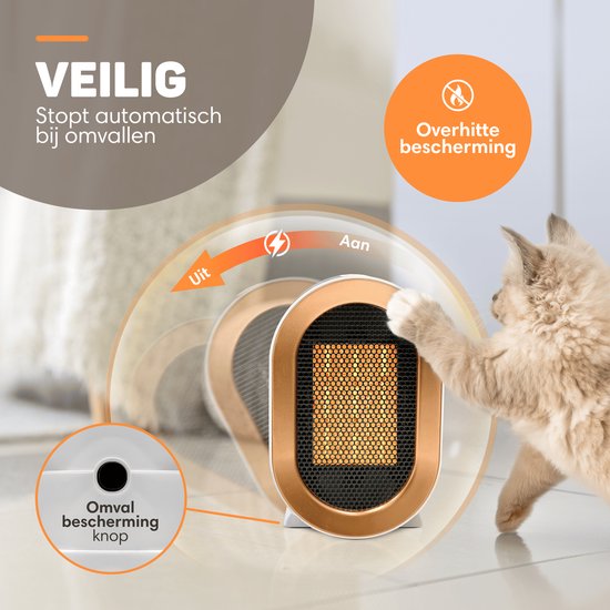 DO NOT SELL IN GERMANY -  Vulpes Goods® Tech - Elektroherd Pro - Elektrische Heizung für den Innenbereich - Heizlüfter - Keramischer Herd - Heizung - 2 Stufen - 1200W - LED-Anzeige - Weiß