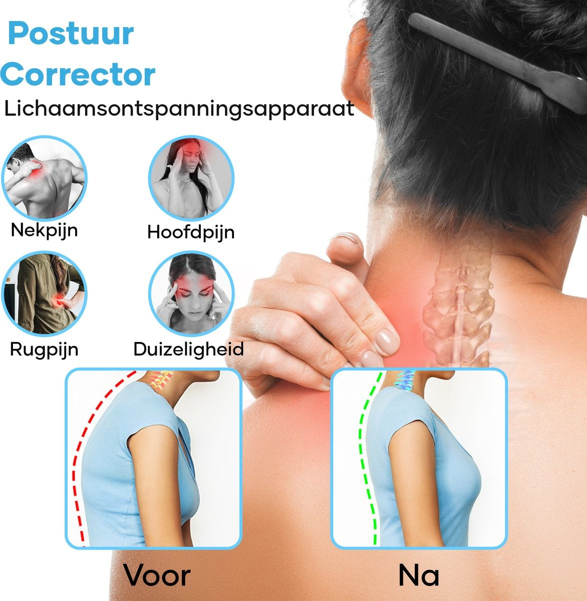 MW® - Nackentrainer - Nackenmassagegerät - Nackenmassagekissen - Nackentraktionsgerät