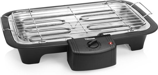 Tristar BQ-2813 Elektrogrill – Raucharmer Tischgrill 2000 W – Grillrost 38 x 22 cm – Schwarz – Perfekt für den Balkon oder den Campingplatz
