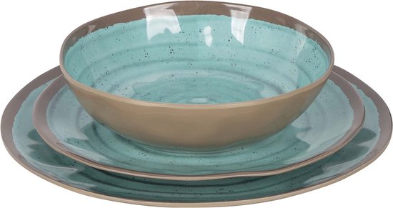 Bo-Camp – Geschirr – Halo – 12-teilig – Aqua