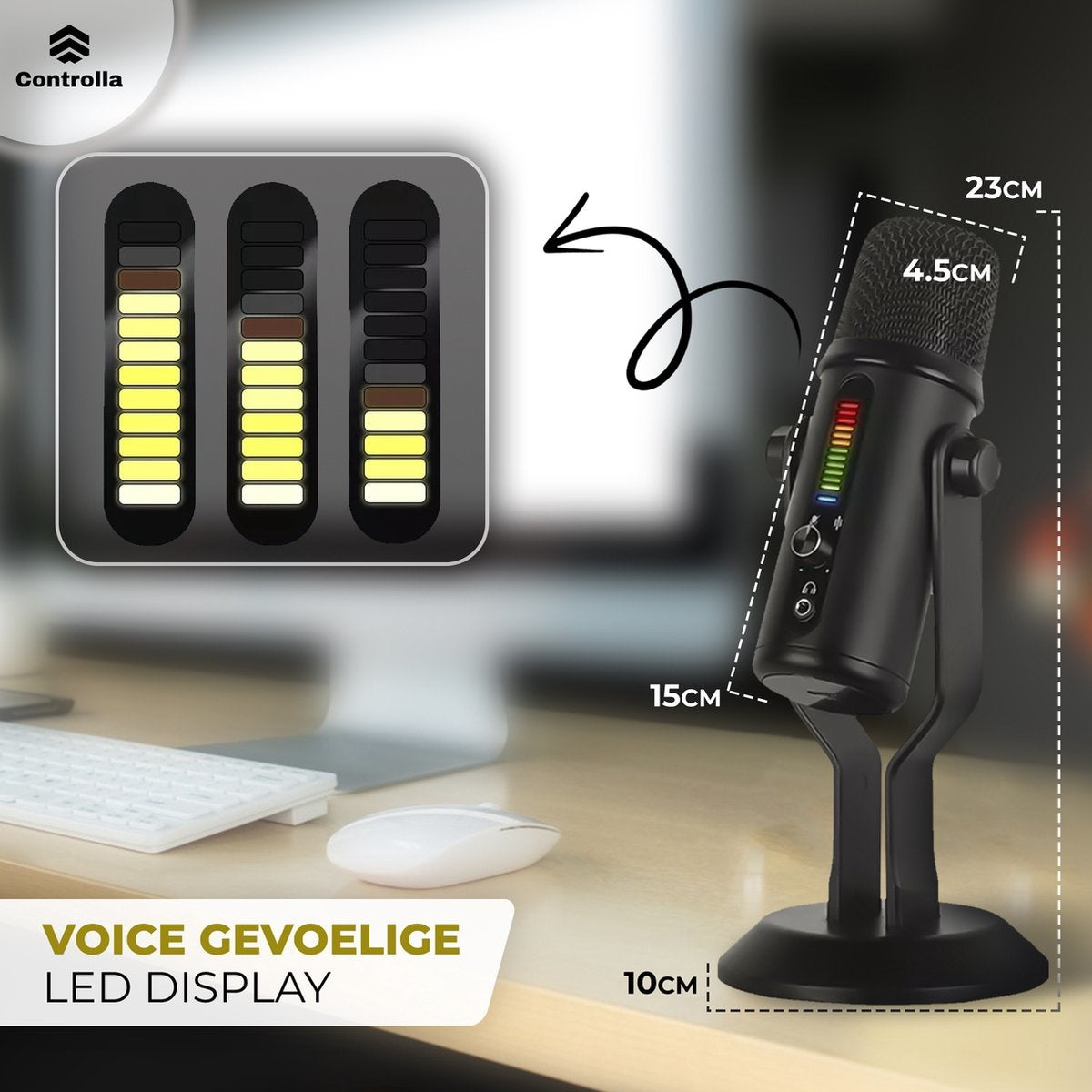 Controlla USB-Mikrofon - Kondensatormikrofon für PC - Gaming-Mikrofon - Streaming - Podcast-Mikrofon