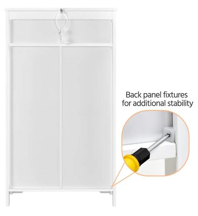 Yaheetech Badezimmerschrank mit verstellbarem Einlegeboden – Weiß – 60 x 30 x 104,5 cm
