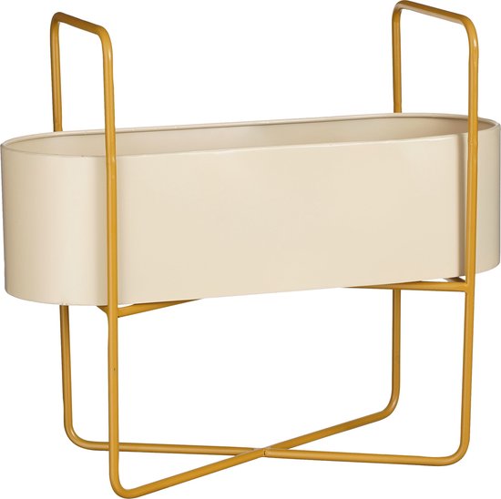 Mica Decorations Pflanzkübel Shandy – Metall – 54 x 23 x 48 cm – Hellbraun