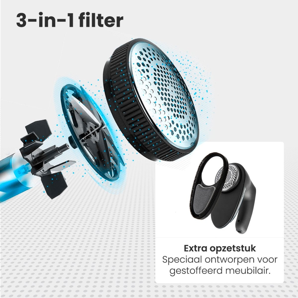 Auronic Elektrischer Fusselentferner - Kabellos - 2 Extra-Aufsätze - Weiß