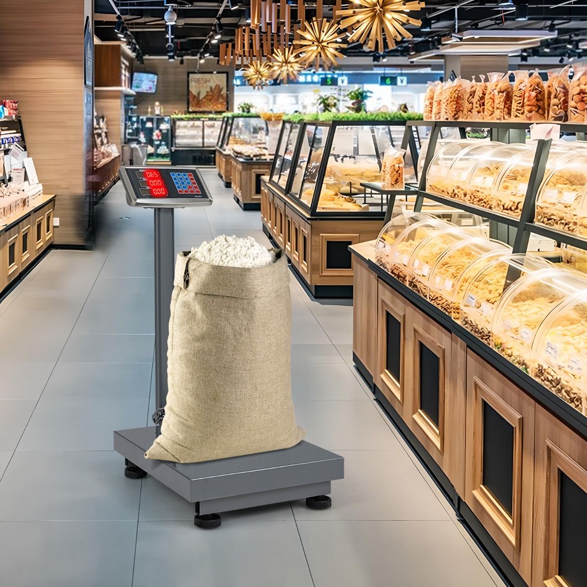 Coast Digitale Plattformwaage – Tragkraft 300 kg – Preisberechnung – silber