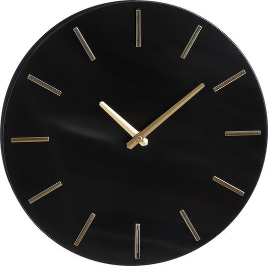 Mica Decorations - Brixen Wanduhr - Ø36 cm - Aluminium - Schwarz/Gold