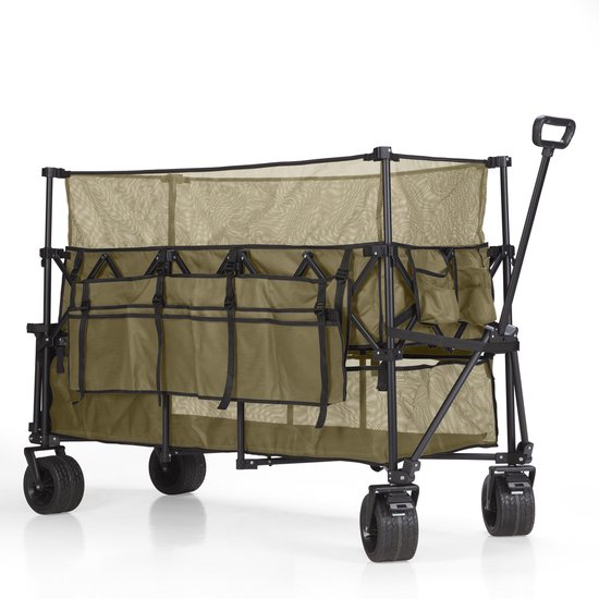 Mr. Fold Bolderkar XXL - faltbar - 600L - 300KG - Grün - geländegängige Räder