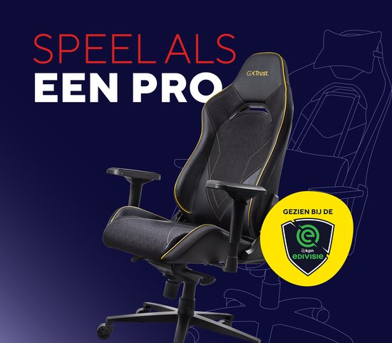 Trust GXT 721 Ruya Pro – Hochwertiger, bequemer Gaming-Stuhl – 4D-Armlehnen – Integrierte Lendenwirbelstütze – Belastbar bis 150 kg – Schwarz