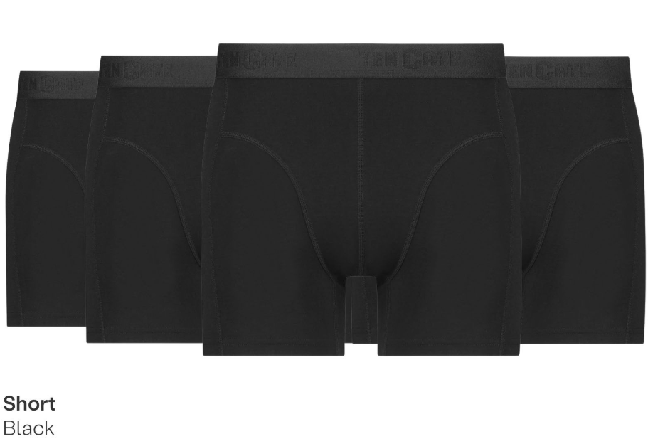 M Schwarz Iris 2er-Pack Basic Herren Bambus-Shorts Ten Cate