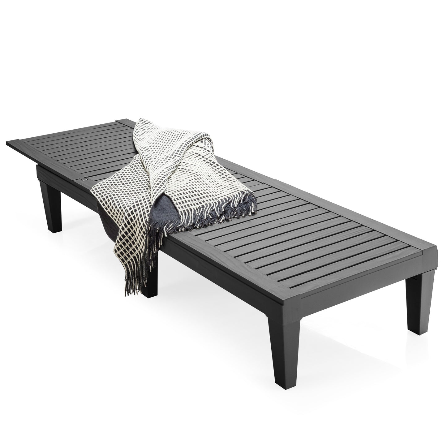 Coast Terrace Lounger Outdoor-Stuhl mit verstellbarer Rückenlehne 190 x 57,5 ??x 29 cm schwarz