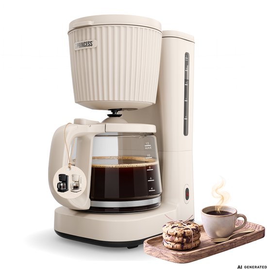 Princess Coffee Maker Wave Kaffeemaschine – 1000 W – 1,5 l Glaskanne – Warmhaltefunktion – Tropfstopp – 246048