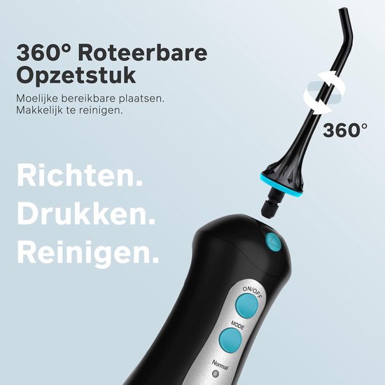 Bintoi® iSonic F500 - Aufsätze für Wasserflosser - Jet Tips - Ersatzset für Flosser - 4 Stück - Schwarz