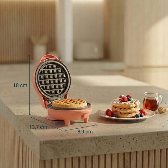 Bestron Waffeleisen – AMW500PE – 550 W – Mini-Waffeln – Antihaftbeschichtung – Orange – 5 Jahre Garantie
