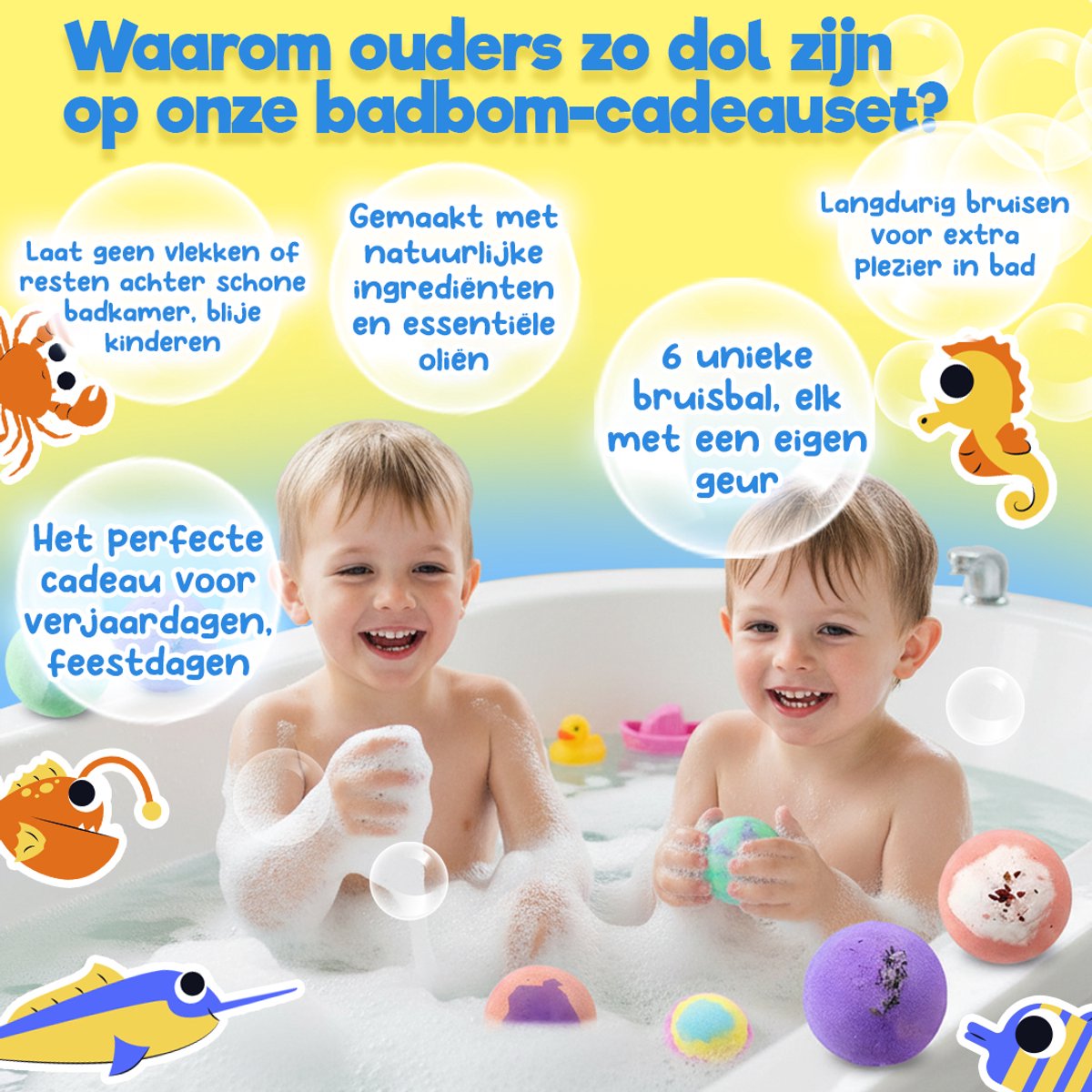 Kidzkraze Sprudelkugeln, 6 Stück – Badebomben für Kinder