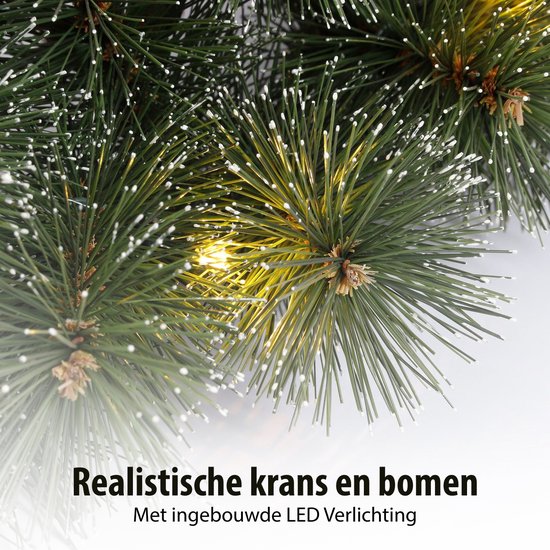 Black Box Trees Glendon Weihnachtsbaum- und Weihnachtskranz-Set – 2 künstliche Weihnachtsbäume und 1 Kranz mit LED-Beleuchtung – Grün