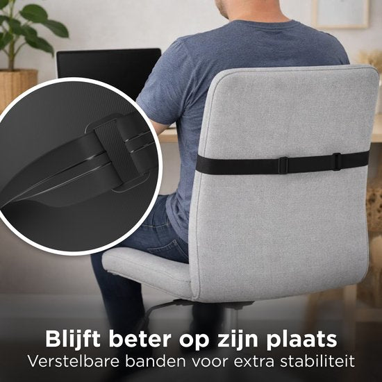 CozySense® Rückenstütze - Verstellbares Rückenkissen für den unteren Rücken - Lumbalkissen für Auto, Bürostuhl, Bett & Sofa - Ergonomisch - Mit Coolgel - Mittlere Festigkeit - Waschbarer Bezug