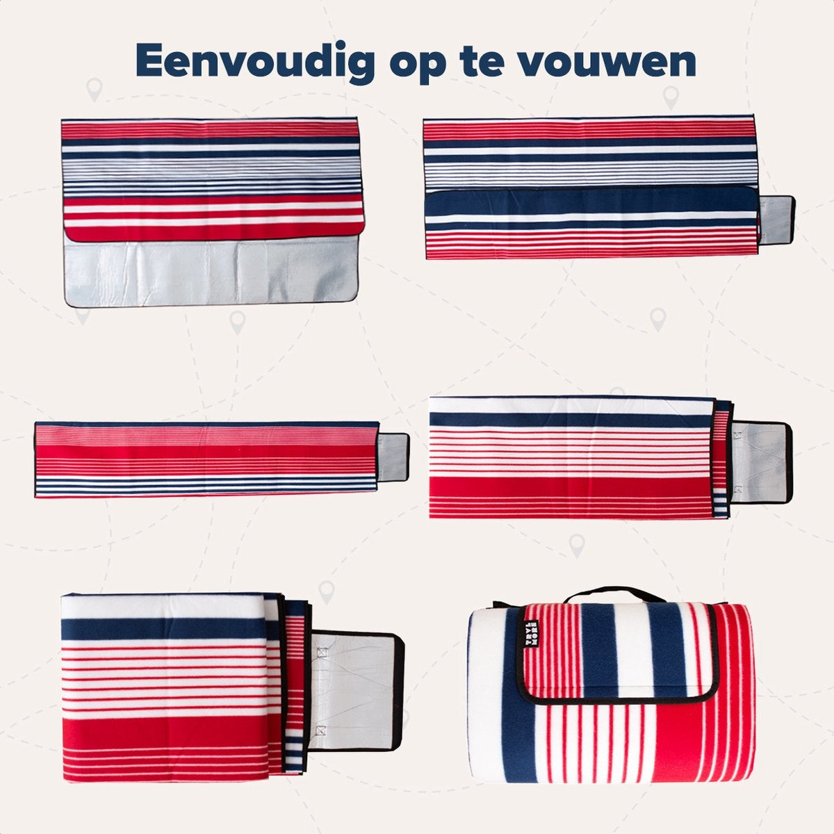 TRVLMORE XXL faltbare Picknickdecke - wasserdicht - gepolstert - 200x200 cm