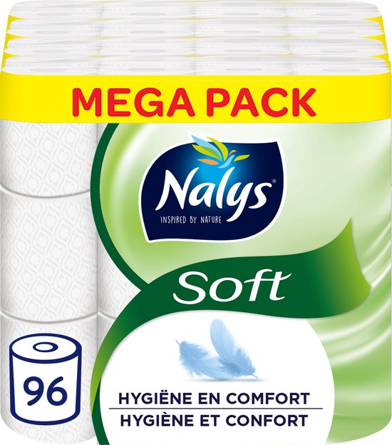 Nalys Soft Weißes Toilettenpapier - 2 Lagen - 96 Rollen