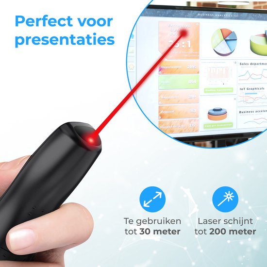 Nuvance Presentation Clicker - Laser - Pointer - Presenter - USB-Empfänger - inkl. USB-C-Adapter - Clicker