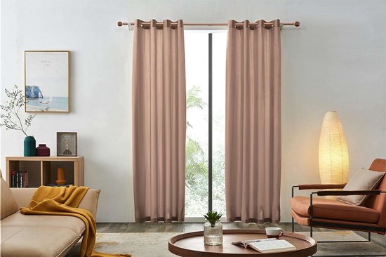 Larson – Samtvorhänge – 1,4 m x 2,5 m – Ringe – Rosa