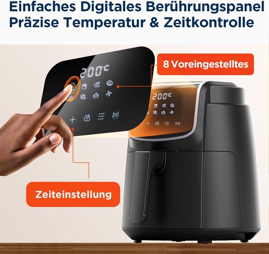 Midea MF-CN35C2 – Digitale Heißluftfritteuse – 8-in-1-Funktionen – 3,5 l Fassungsvermögen