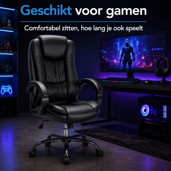 Infinity Goods Ergonomischer Bürostuhl – Office Chair – Verstellbar – 4D-Lendenstütze & Netzbezug – Bis zu 150 kg – NEN-EN1335 – Schwarz
