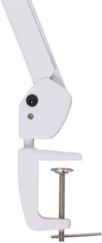 Velleman Verstelbare bureaulamp met klem, flexibele zwenkarm, aan/uit-schakelaar en traploze dimfunctie, 84 krachtige leds, 58 cm breed, 21W, 6500K, 1,5 m kabellengte, geschikt voor bureaublad tot 6,3cm