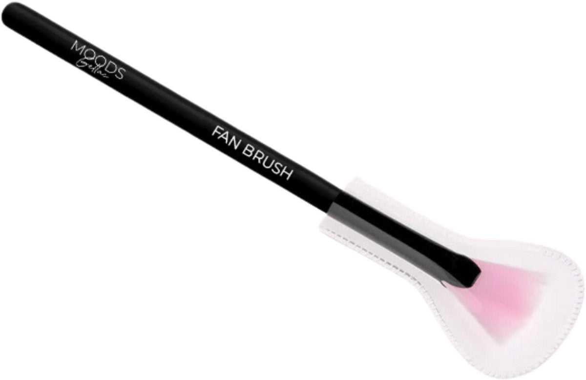Moods Gellac Fan Brush Nagelbürste - Schwarz - 8 cm x 1 cm x 1 cm - Perfekt für Gellack, Acrylnägel & Nailart