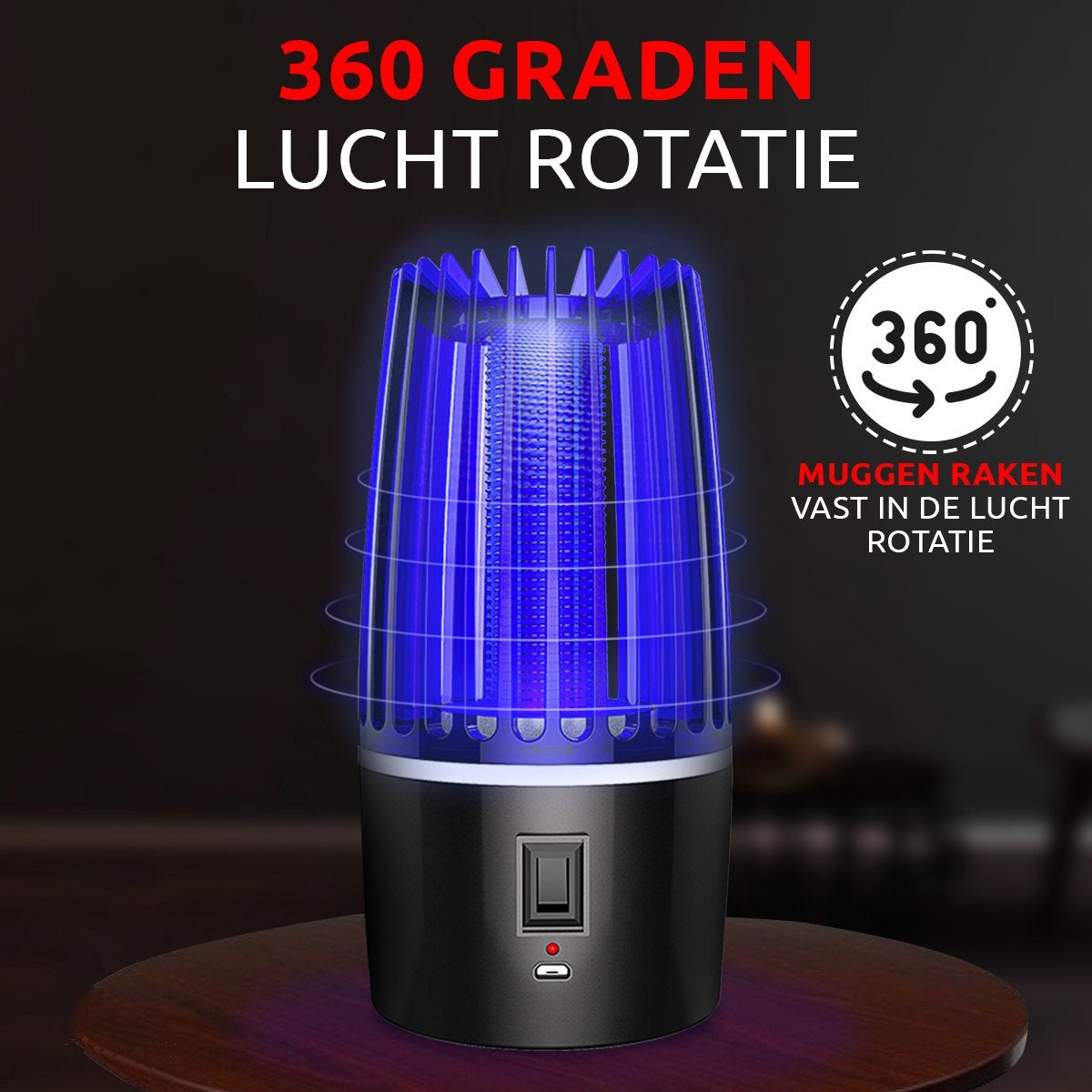 Professionelle AyeSense 2 in 1 Mückenlampe - Kabellos & Wiederaufladbar - 4000mAh Eingebauter Akku - Mückenfänger - Insektenlampe - Mückenlampe UV