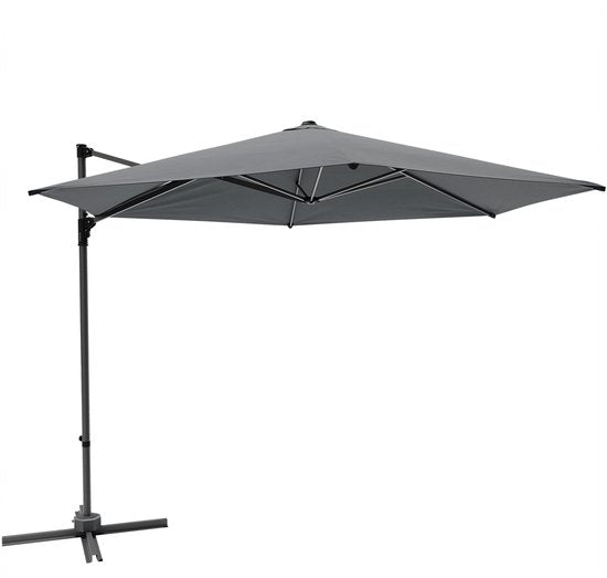 LifeGoods Sonnenschirm - Ø300 cm - 30° neigbar - One-push System - Wasserdicht - mit Bezug - Anthrazit