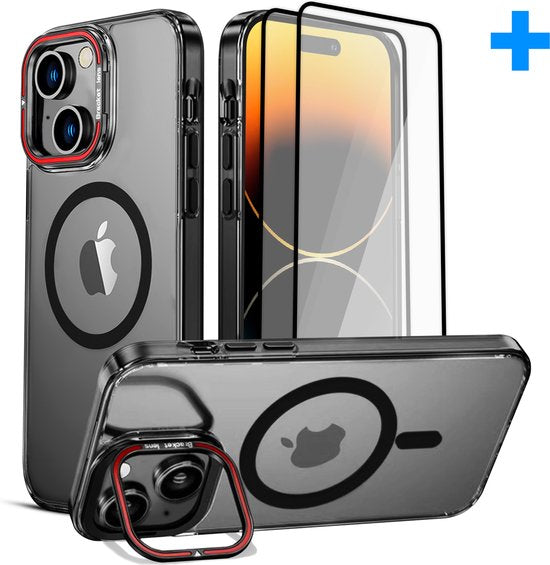 Tasche passend für iPhone 15 Plus Case - Mit 2 Displayschutzfolien - MagSafe Case - Mit Ständer