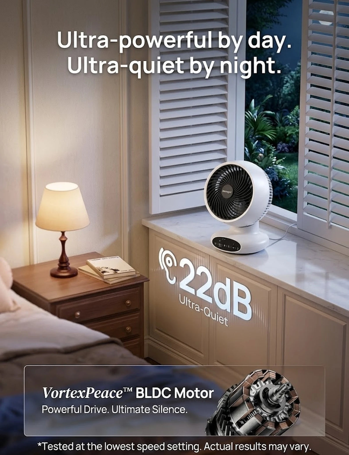 MONSGA AC100 Luftzirkulator – Ultra leise 25 dB – 5 Stufen – Timer & Schlafmodus