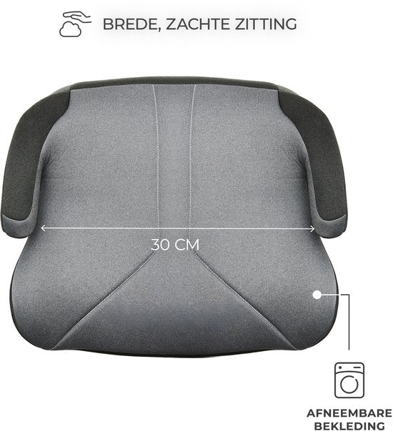 Kinderkraft I-BOOST 2 i-Size – Sitzerhöhung – Autokindersitz – 125–150 cm, 22–36 kg – 6–12 Jahre – R129-zertifiziert – Grau