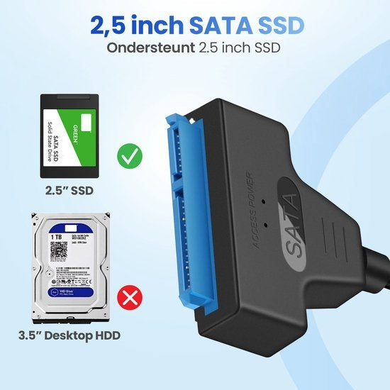 GarpexÂ® USB 3.0 zu SATA Adapter - Datenkabel für Festplatten - SATA 7+15 22 Pin Kabel