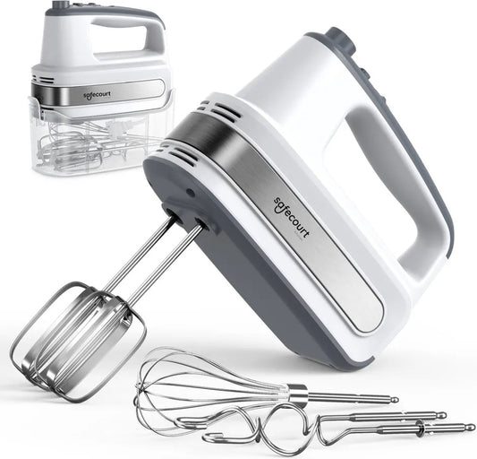 Safecourt Küchenhandmixer - Vielseitiger 5-Gang-Handmixer - Aufbewahrungshalter - Leistungsstark & kompakt