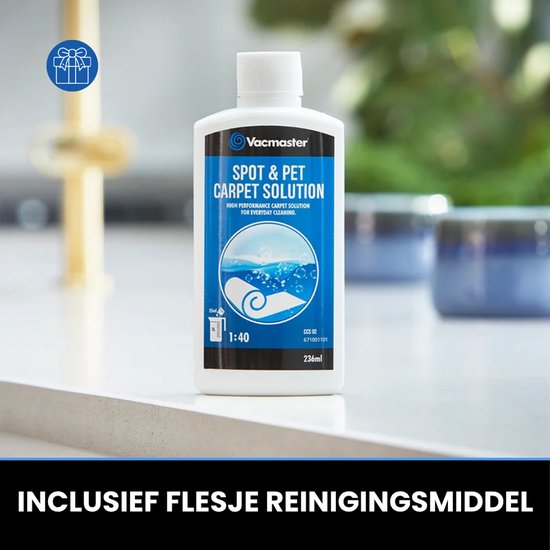 Vacmaster Easyclean Thermo – Beheizbarer Teppichreiniger – Fleckenentferner, bis zu 50 °C beheizbar – Reinigungsgerät mit Heizfunktion – Möbelreiniger 1200 W – Polsterreiniger mit Reinigungsmittel