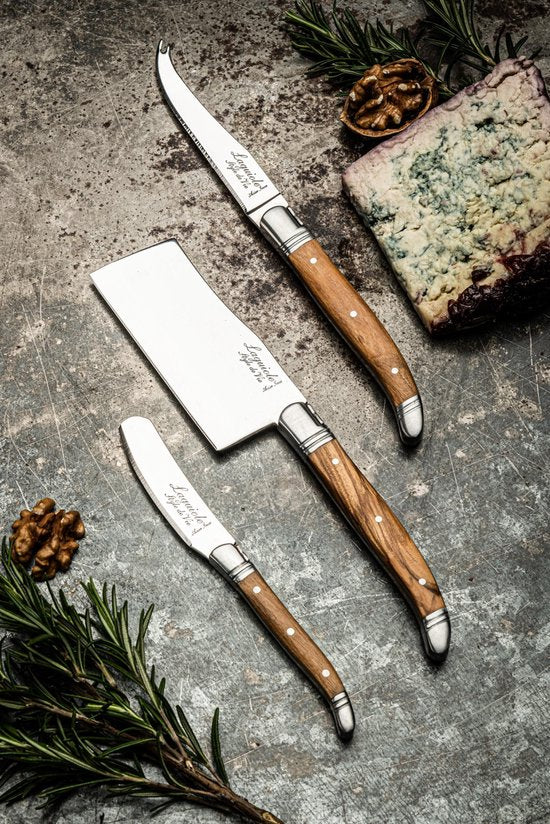 Laguiole Style de Vie Käsemesser-Set Luxury Line - 3-teilig - Olivenholz