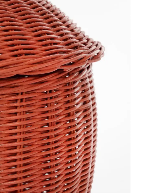 Mica Decorations Aufbewahrungskörbe in Apfelform, 2er-Set – Rot/Grün – Ø 30 x H 48 cm und Ø 15 x H 25 cm – Rattan